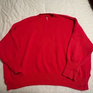 Like New Free People Easy Street Tunic Sweater in Strawberry Spritz in Large
